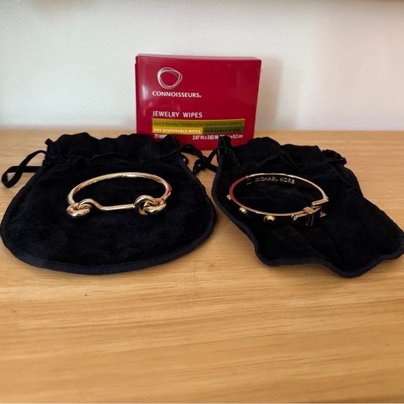 2 cuff bracelets (Eddie Borgo & Michael Kors) + new box of jewelry wipes - Picture 1 of 3